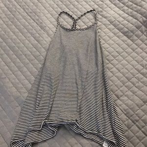 Black and White striped Tank Top